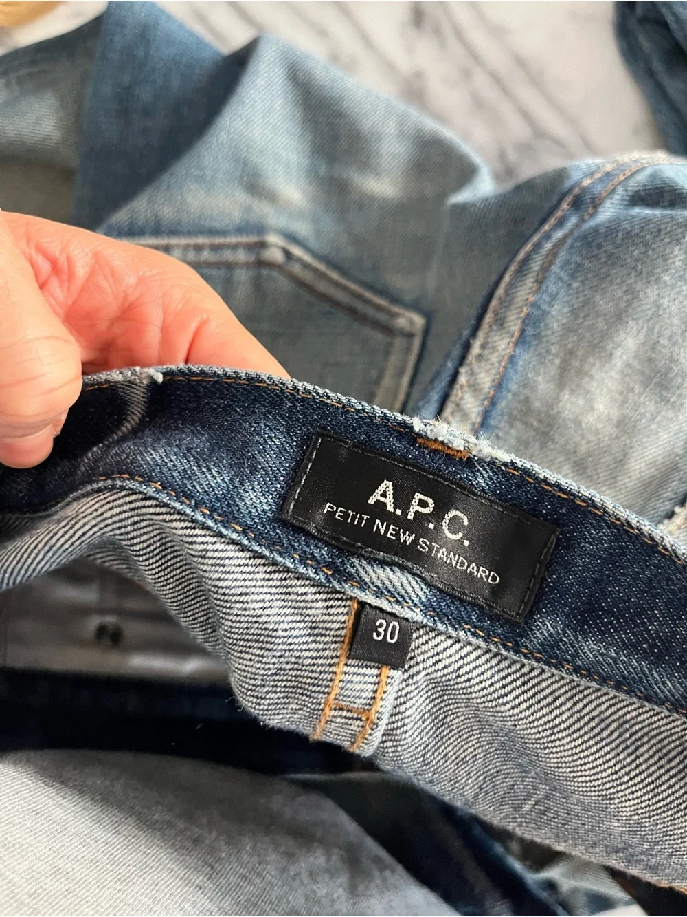 A.P.C. Petite New Standard Raw Selvedge Denim in Blue Size 30